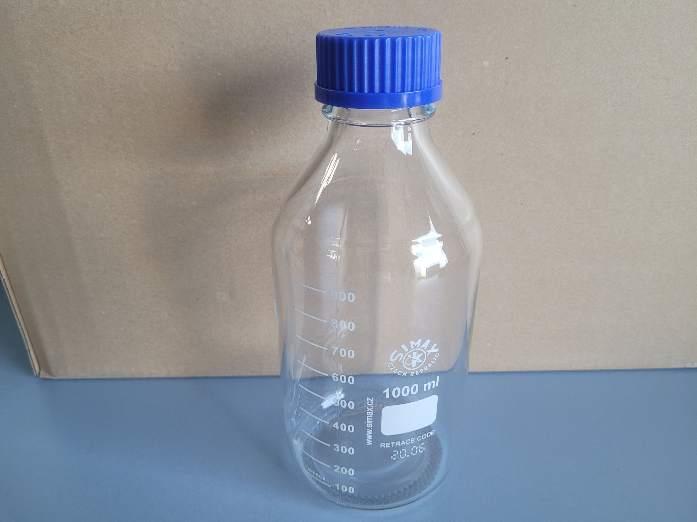 Reagent Simax bottle with screw GL45 1000ml - Pack of 10
