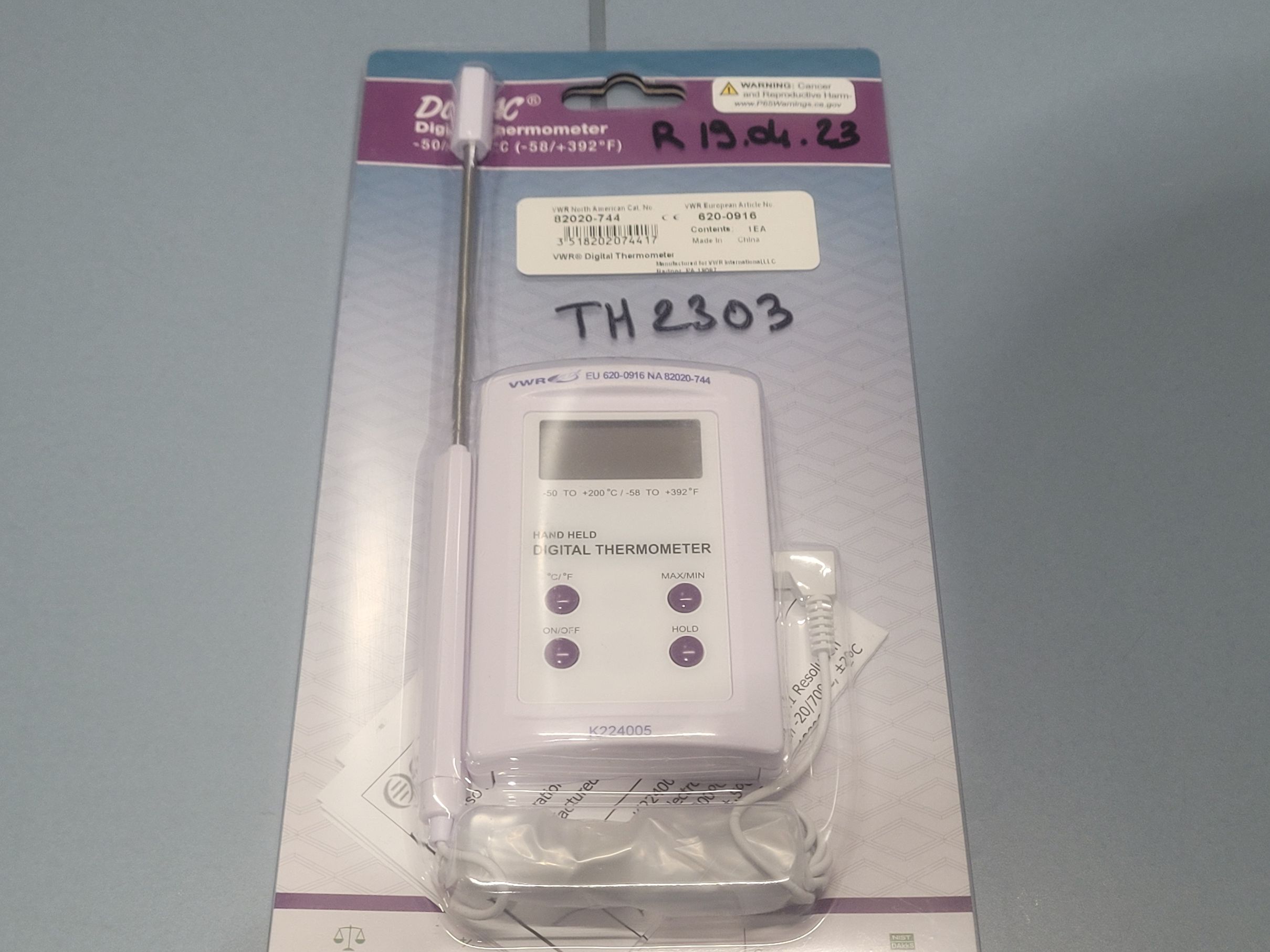Electronic thermometer with probe VWR 620-0916