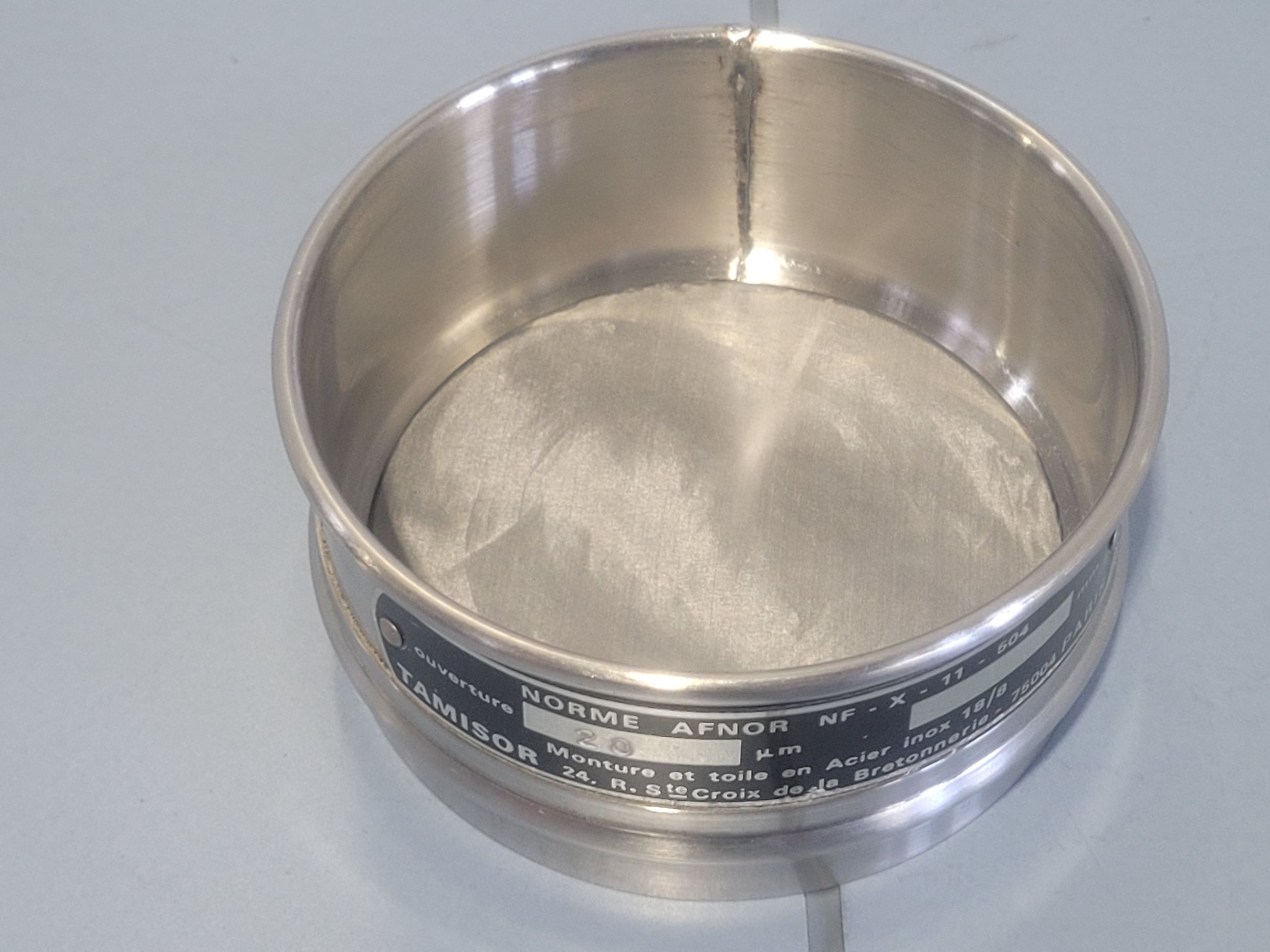 RETSCH 100x40mm Stainless Steel Test Sieve - 20 µm