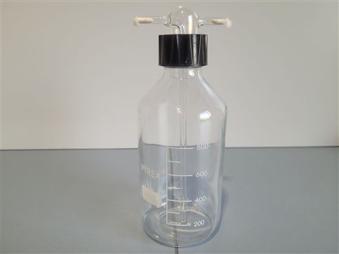 Gas washing bottle with screw cap, graduated, 1.000 ml - Quantity: 6