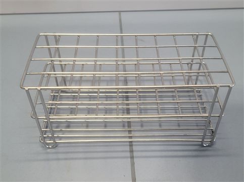 rack of 36 stainless steel test tubes D20/21mm