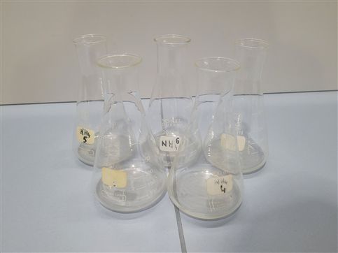 5 Erlenmeyer flasks 300 ml narrow neck Schott