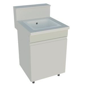 Stoneware laboratory bench with sink 750 x 900mm + 150mm splashback